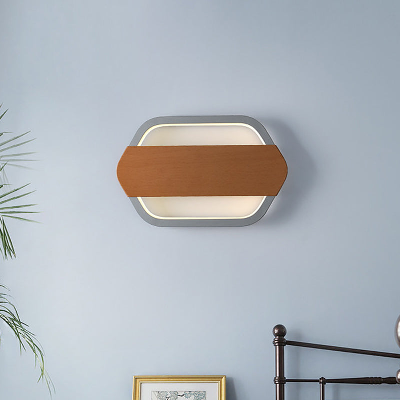 Lisslune | Acrylic Hexagon Wall Lamp Fixture Contemporary Gray LED Wall Lamp for Bedroom