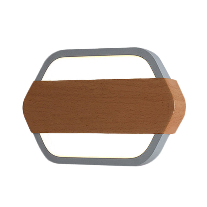 Lisslune | Acrylic Hexagon Wall Lamp Fixture Contemporary Gray LED Wall Lamp for Bedroom