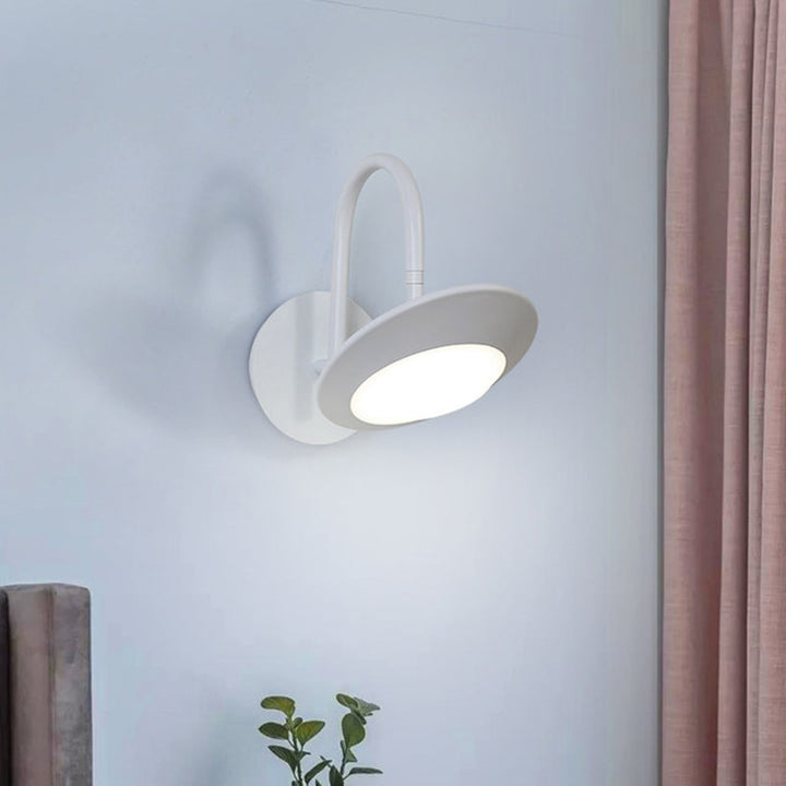 Lisslune | Rotatable Urn Wall Sconce Light Modernist Metallic White/Coffee LED Wall Lighting with Gooseneck Arm for the Bedroom