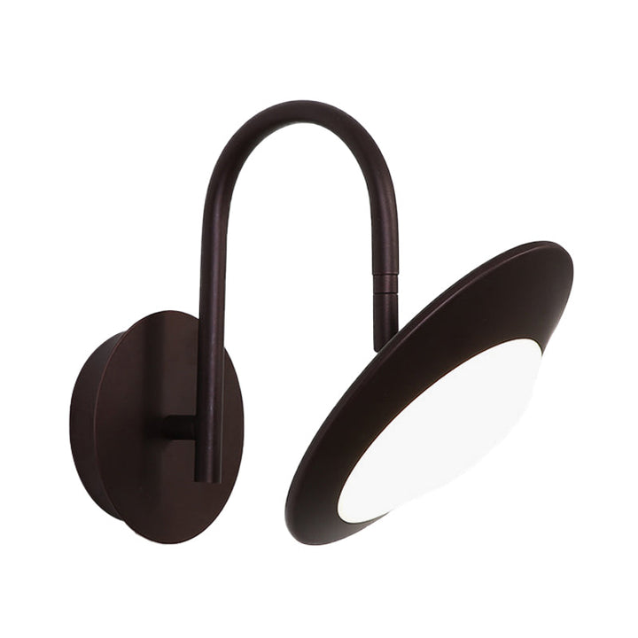 Lisslune | Rotatable Urn Wall Sconce Light Modernist Metallic White/Coffee LED Wall Lighting with Gooseneck Arm for the Bedroom