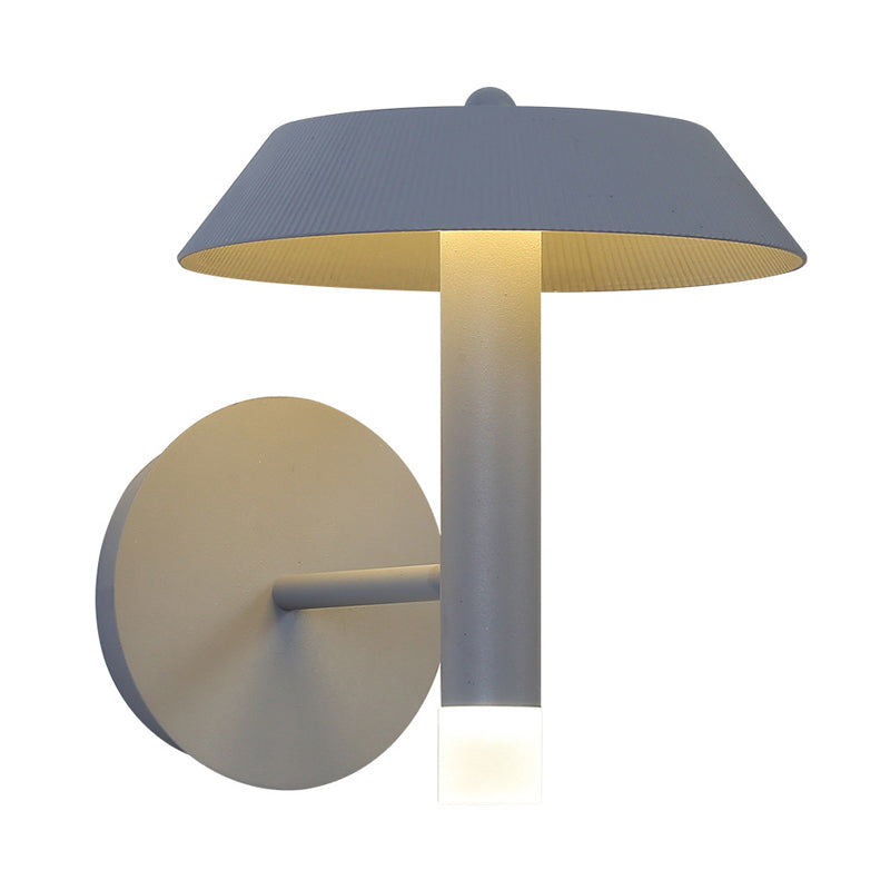 Lisslune | Metallic Conical Wall Light Modernist White/Grey LED Wall Mount Lamp for the Bedroom