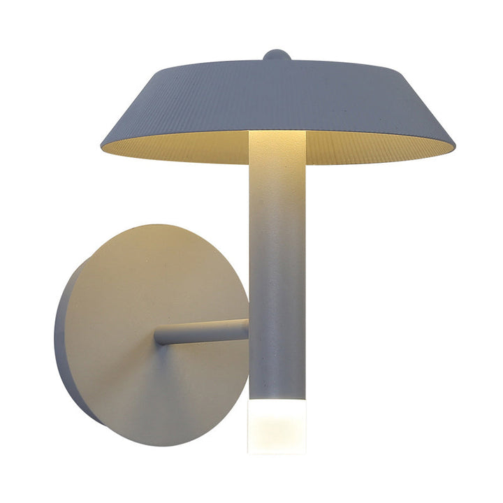Lisslune | Metallic Conical Wall Light Modernist White/Grey LED Wall Mount Lamp for the Bedroom
