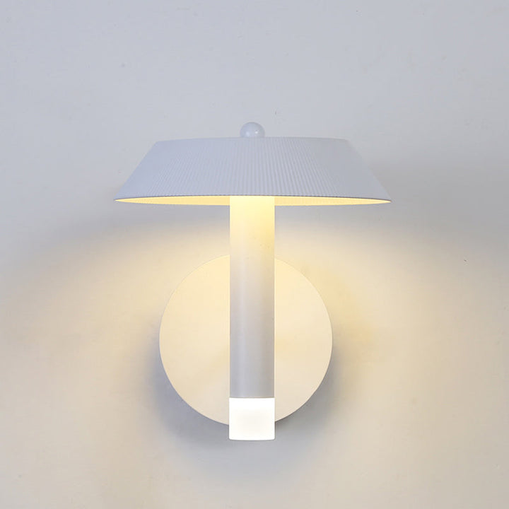 Lisslune | Metallic Conical Wall Light Modernist White/Grey LED Wall Mount Lamp for the Bedroom
