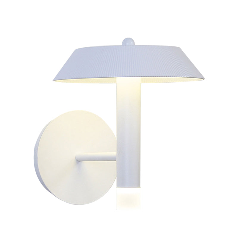 Lisslune | Metallic Conical Wall Light Modernist White/Grey LED Wall Mount Lamp for the Bedroom