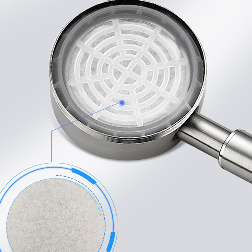 Lisslune | Round Handheld Shower Water Saving Showerhead Made of Stainless Steel