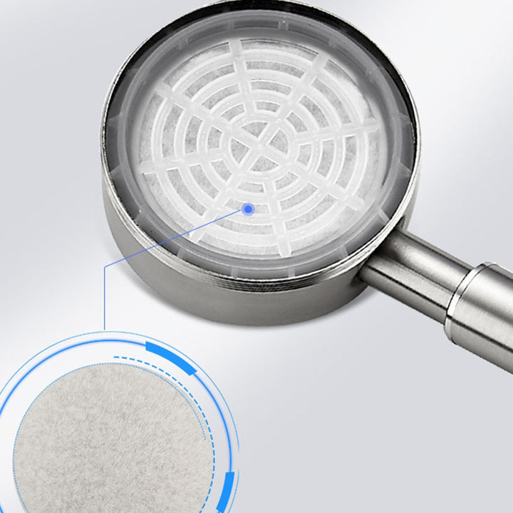 Lisslune | Round Handheld Shower Water Saving Showerhead Made of Stainless Steel