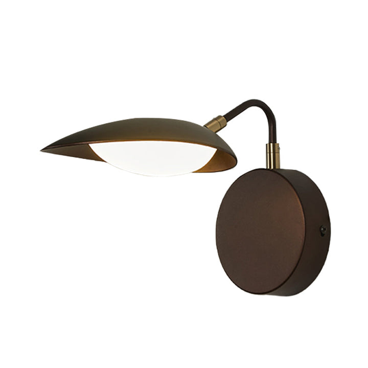 Lisslune | Metal Rotatable Oval Wall Mounted Light Fixture Modernist Coffee LED Wall Lamp Wall Light with Adjustable Arm for the Bedroom in Warm/Natural Light