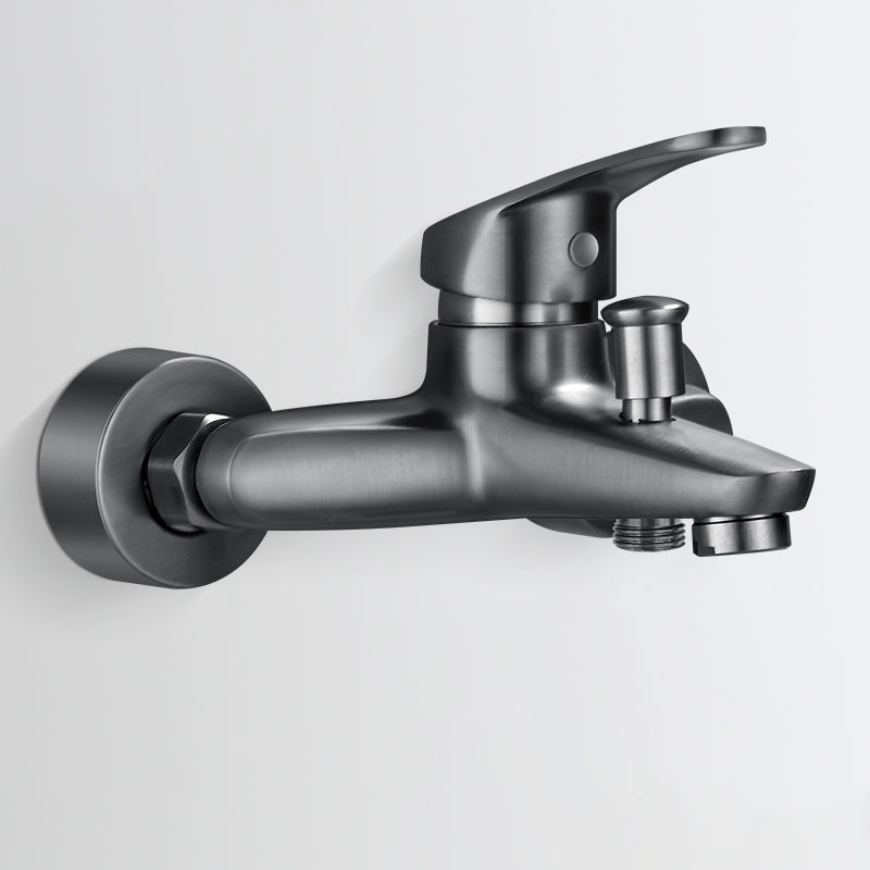Lisslune | Bathtub filler wall mount hand shower single lever handle 2 holes low arc bathtub faucet with hose