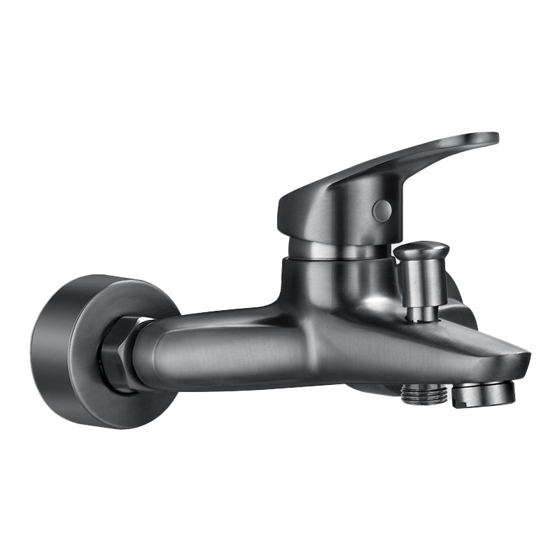 Lisslune | Bathtub filler wall mount hand shower single lever handle 2 holes low arc bathtub faucet with hose