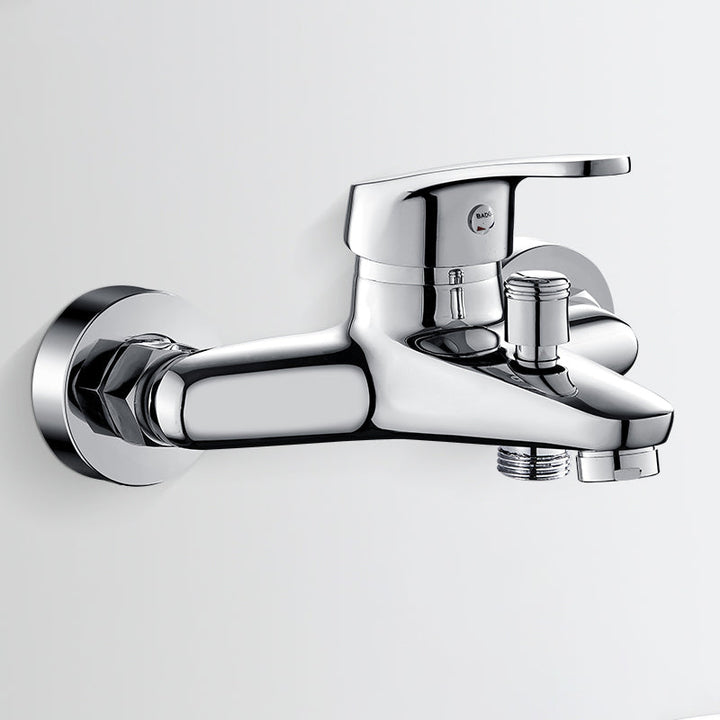 Lisslune | Bathtub filler wall mount hand shower single lever handle 2 holes low arc bathtub faucet with hose