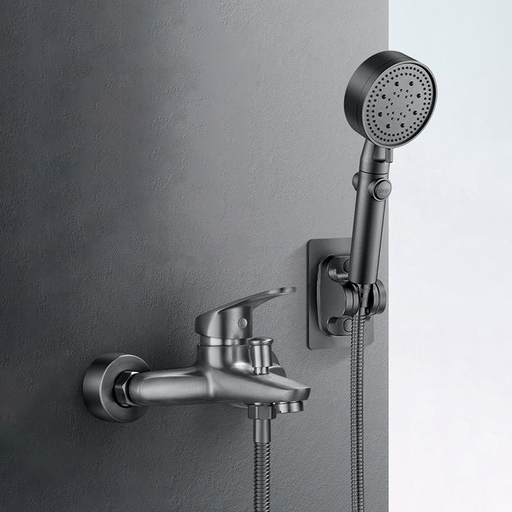 Lisslune | Bathtub filler wall mount hand shower single lever handle 2 holes low arc bathtub faucet with hose