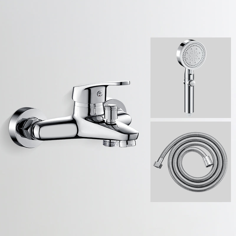 Lisslune | Bathtub filler wall mount hand shower single lever handle 2 holes low arc bathtub faucet with hose