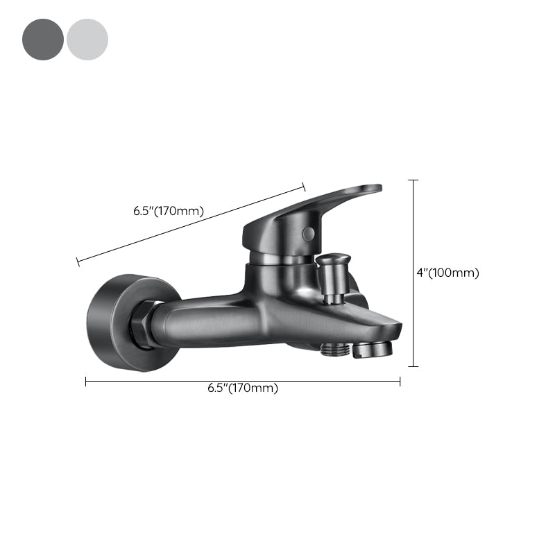Lisslune | Bathtub filler wall mount hand shower single lever handle 2 holes low arc bathtub faucet with hose