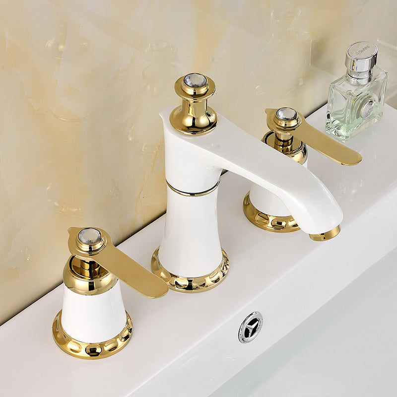 Lisslune | Glam Bathtub Faucet Trim Deck Mounted Lever Handle Swivel Spout Bathtub Faucet