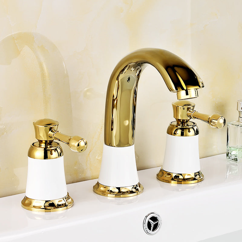 Lisslune | Glam Bathtub Faucet Trim Deck Mounted Lever Handle Swivel Spout Bathtub Faucet
