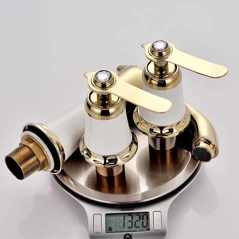 Lisslune | Glam Bathtub Faucet Trim Deck Mounted Lever Handle Swivel Spout Bathtub Faucet