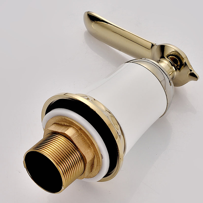Lisslune | Glam Bathtub Faucet Trim Deck Mounted Lever Handle Swivel Spout Bathtub Faucet