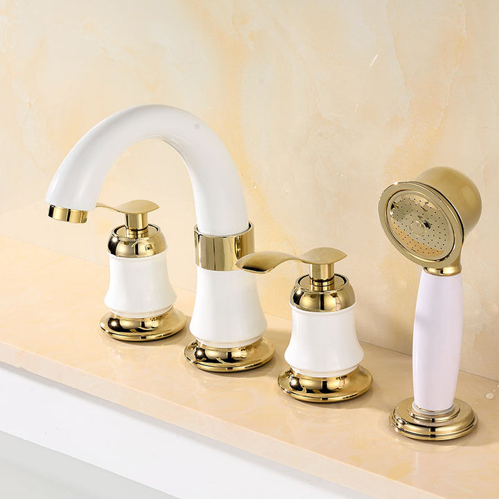 Lisslune | Tradition Bathtub Filler Trim Deck-Mounted Swing Spout Bathtub Filler
