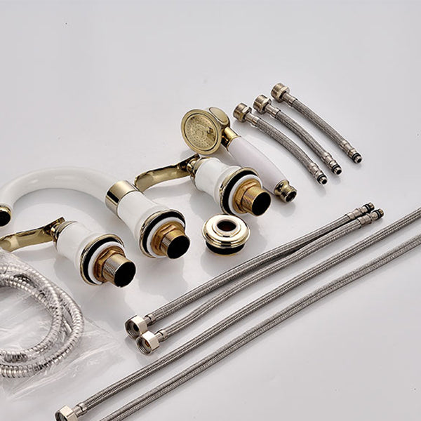 Lisslune | Tradition Bathtub Filler Trim Deck-Mounted Swing Spout Bathtub Filler