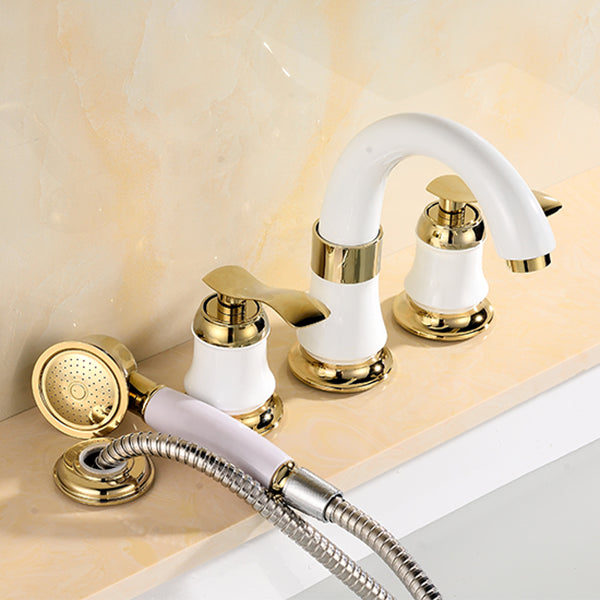 Lisslune | Tradition Bathtub Filler Trim Deck-Mounted Swing Spout Bathtub Filler