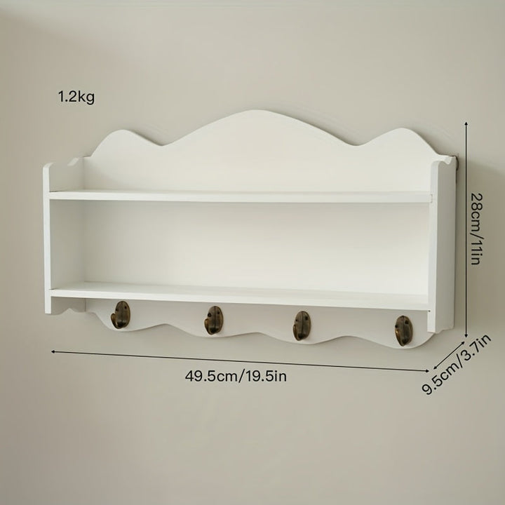 Lisslune | Amerikanischer Stil Kreative Haken für Schlüssel, Wandmontierter Lagerregal für den Eingang, Vintage Holzkiste mit Kleiderhaken, Utility Regale