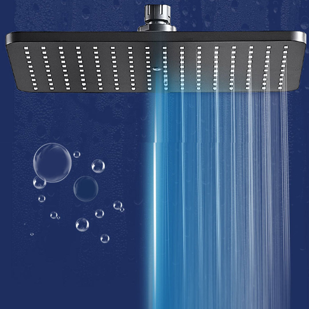 Lisslune | Modern rectangular shower head combo standard spray pattern with hand shower
