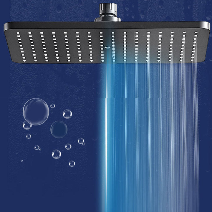 Lisslune | Modern rectangular shower head combo standard spray pattern with hand shower
