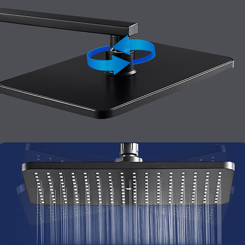 Lisslune | Modern rectangular shower head combo standard spray pattern with hand shower
