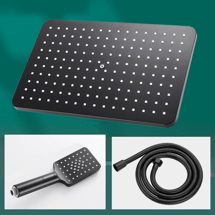 Lisslune | Modern rectangular shower head combo standard spray pattern with hand shower