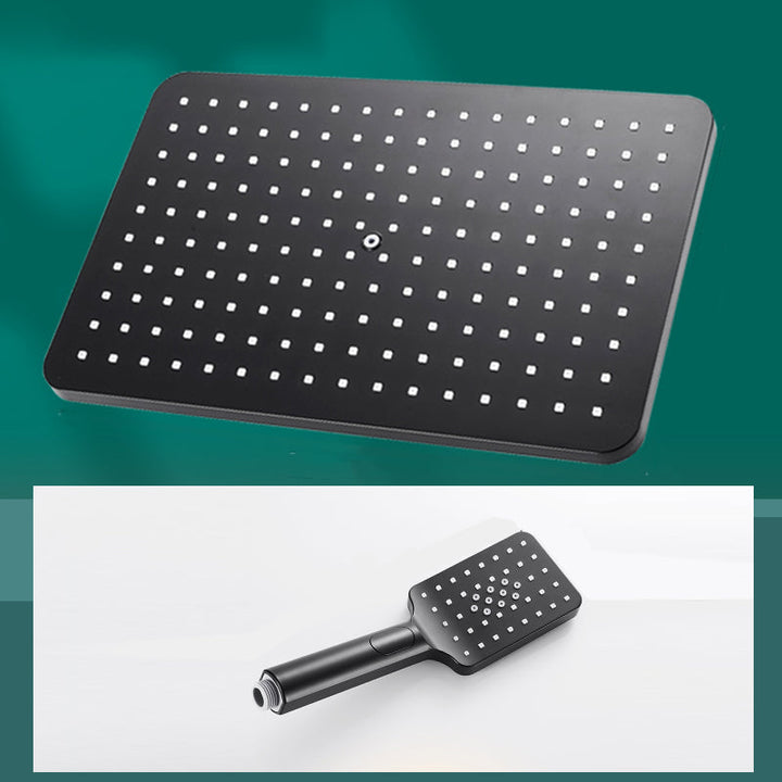 Lisslune | Modern rectangular shower head combo standard spray pattern with hand shower