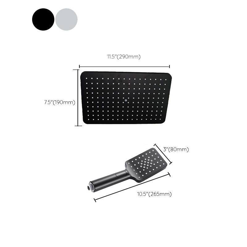 Lisslune | Modern rectangular shower head combo standard spray pattern with hand shower
