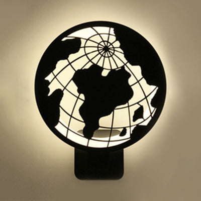 Skørter | Creative Vibrant Patterns Wall Lighting Metal Black LED Wall Lamp for Children's Room Dining Room
