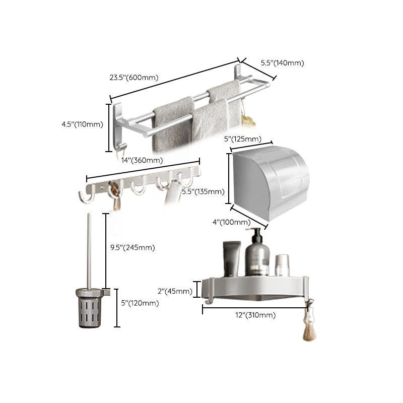 Lisslune | Metal Bathroom Hardware Set Adhesive Installation Bathroom Accessory Kit