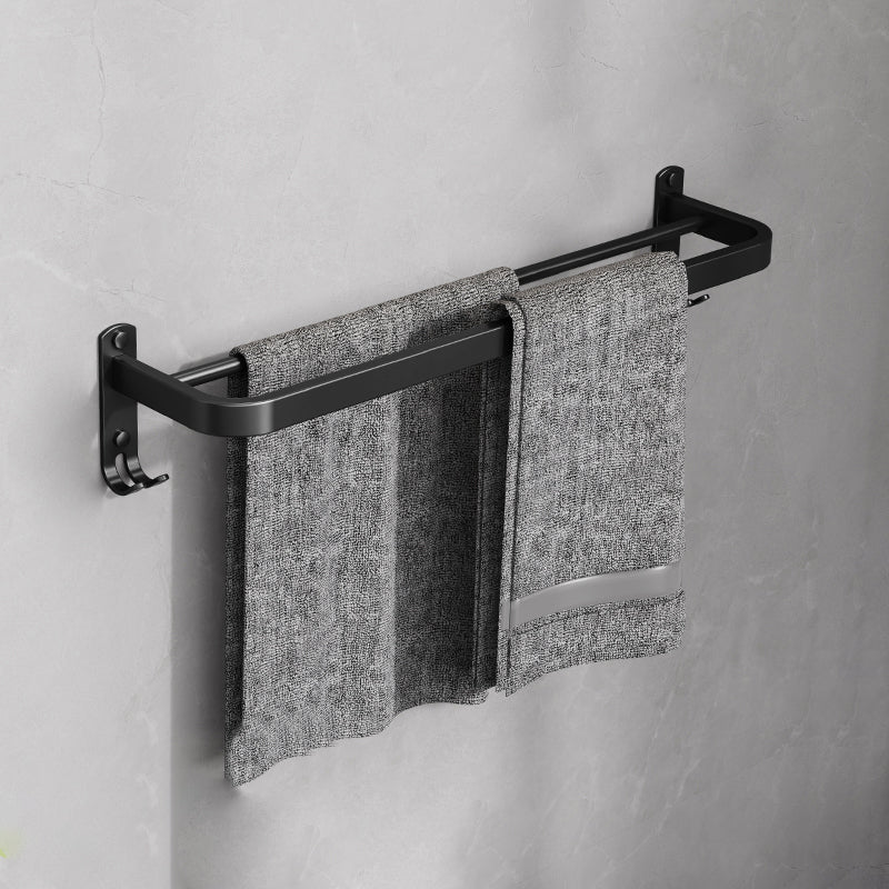 Lisslune | Minimalist black bathroom accessory set paper holder towel bar bath hardware set