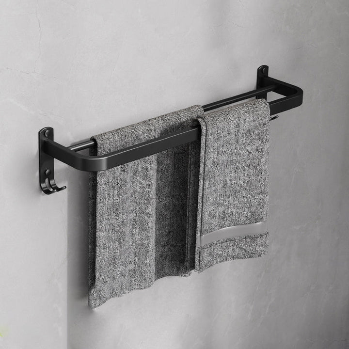 Lisslune | Minimalist black bathroom accessory set paper holder towel bar bath hardware set
