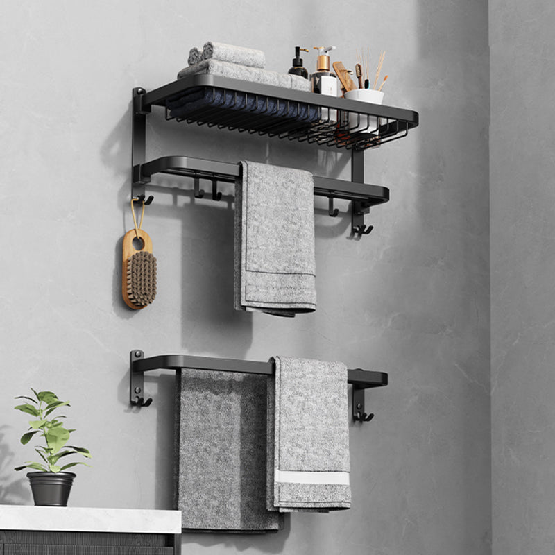 Lisslune | Minimalist black bathroom accessory set paper holder towel bar bath hardware set