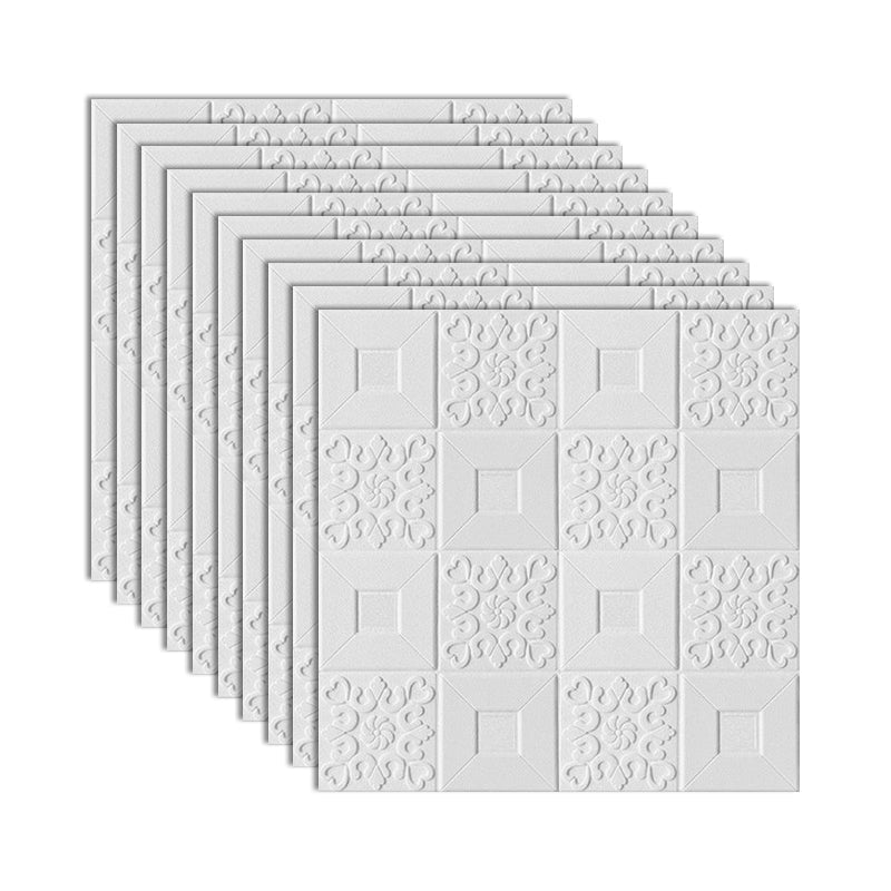 Lisslune | Modern Style Plastic Wall Panel Living Room Peel and Stick 3D Wall Covering