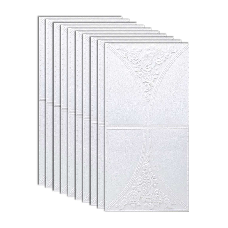 Lisslune | Modern Style Plastic Wall Panel Living Room Peel and Stick 3D Wall Covering