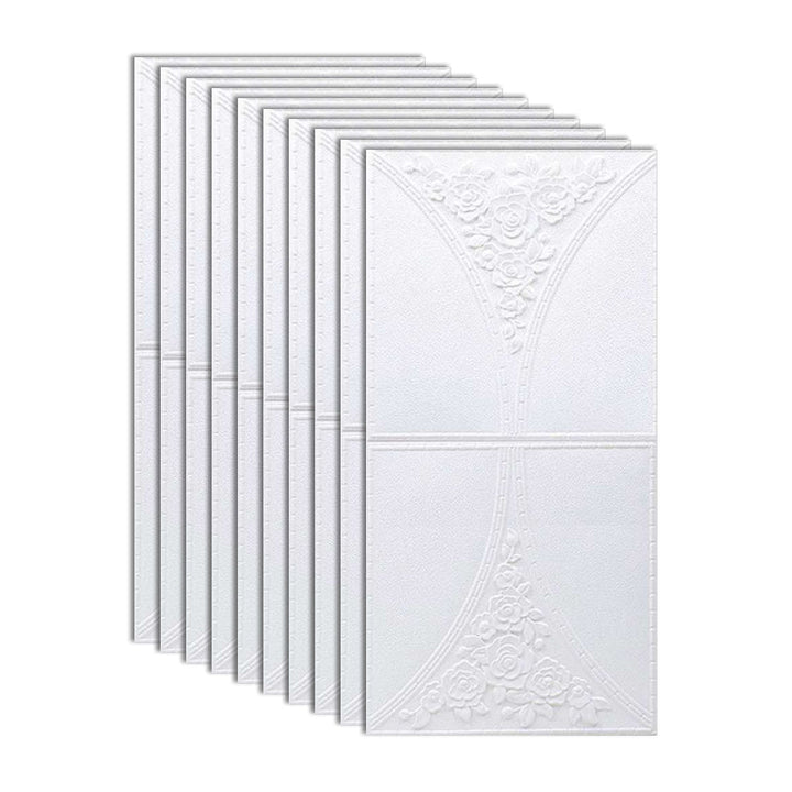 Lisslune | Modern Style Plastic Wall Panel Living Room Peel and Stick 3D Wall Covering