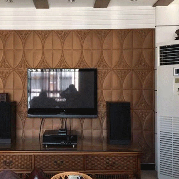 Lisslune | Modern Style Plastic Wall Panel Living Room Peel and Stick 3D Wall Covering