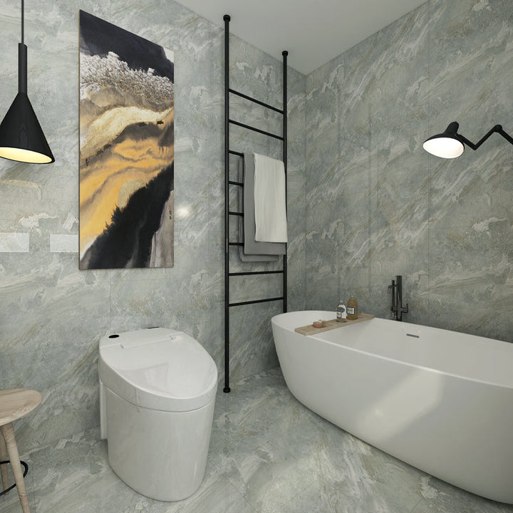 Lisslune | Modern Peel and Stick Splash Guard PVC Rectangular Wallpaper for the Shower