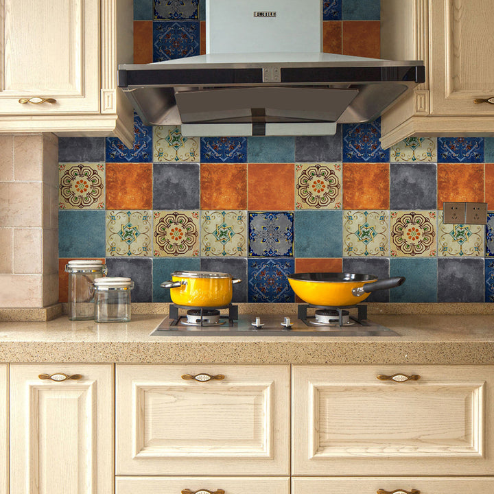 Lisslune | Traditional Peel and Stick Back Wall PVC Mosaic Tiles Wallpaper for Kitchen Backsplash