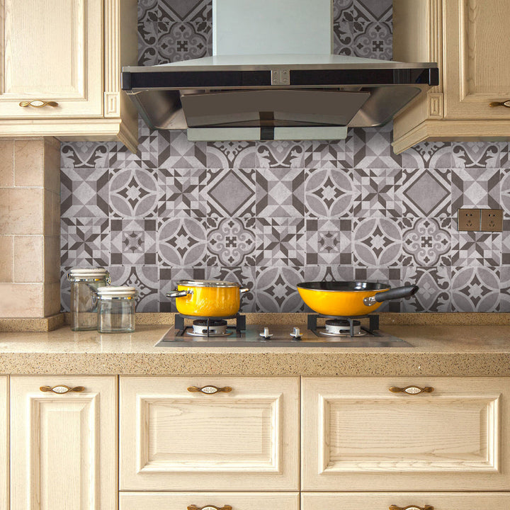 Lisslune | Traditional Peel and Stick Back Wall PVC Mosaic Tiles Wallpaper for Kitchen Backsplash