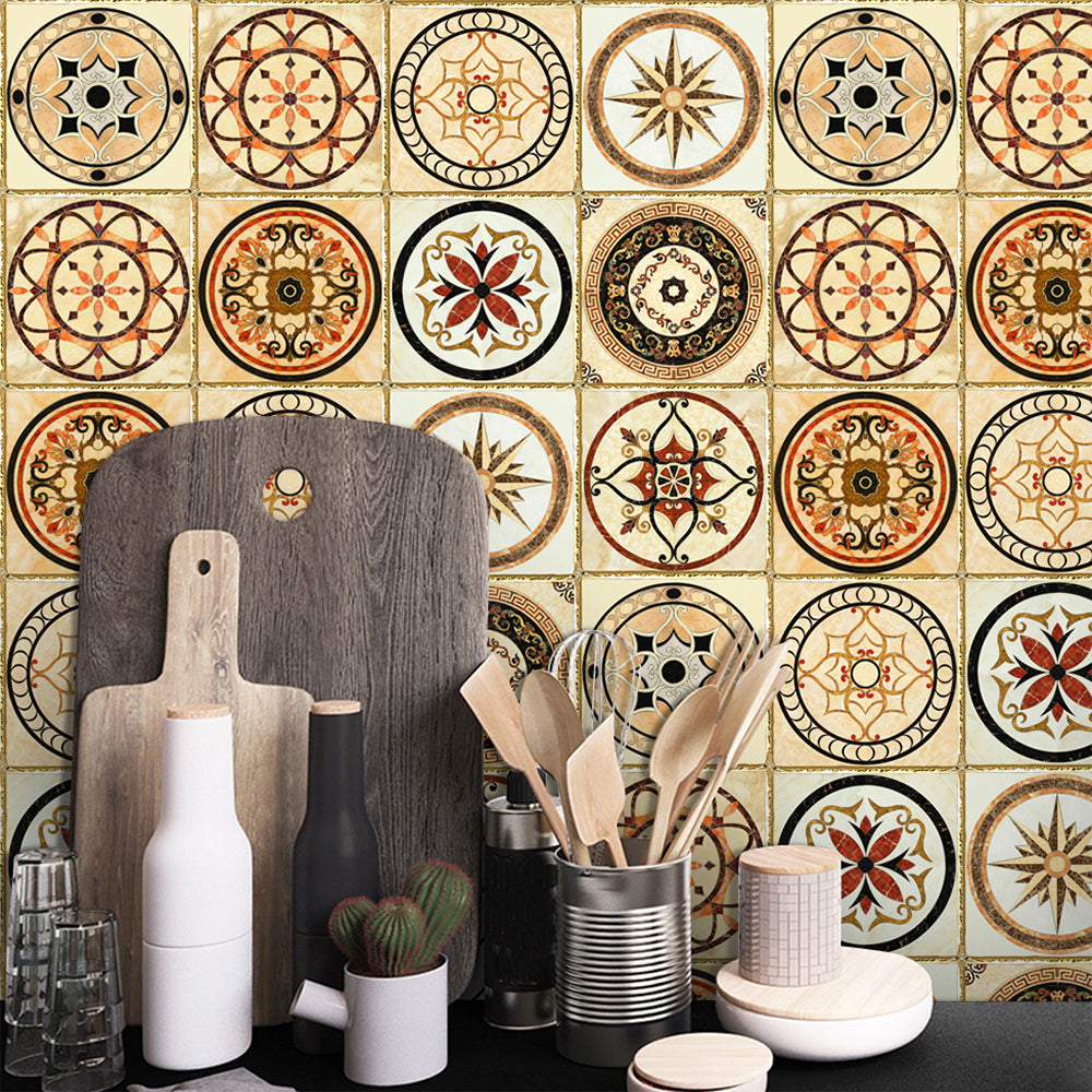 Lisslune | Traditional Peel and Stick Back Wall PVC Mosaic Tiles Wallpaper for Kitchen Backsplash