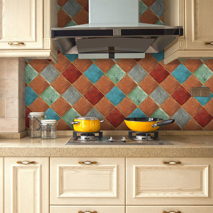 Lisslune | Traditional Peel and Stick Back Wall PVC Mosaic Tiles Wallpaper for Kitchen Backsplash