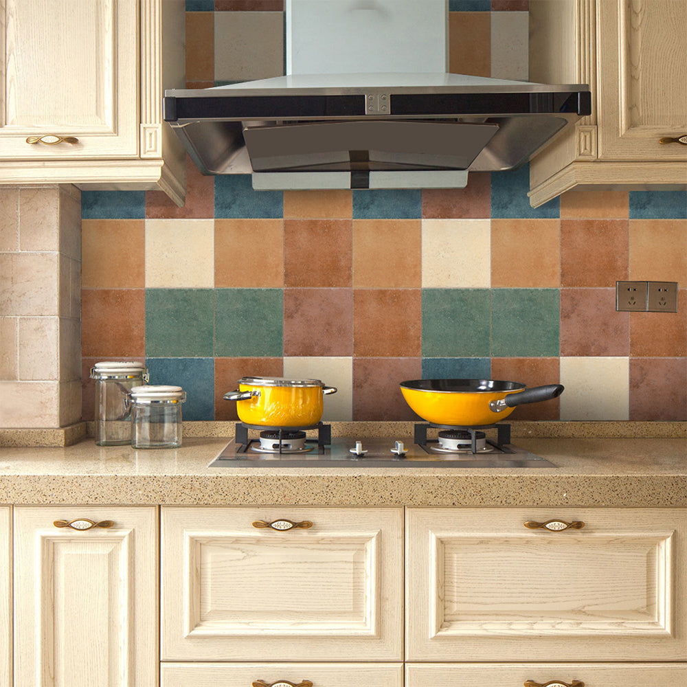 Lisslune | Traditional Peel and Stick Back Wall PVC Mosaic Tiles Wallpaper for Kitchen Backsplash