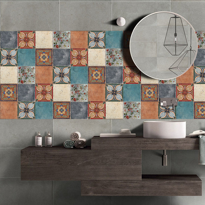 Lisslune | Traditional Peel and Stick Back Wall PVC Mosaic Tiles Wallpaper for Kitchen Backsplash