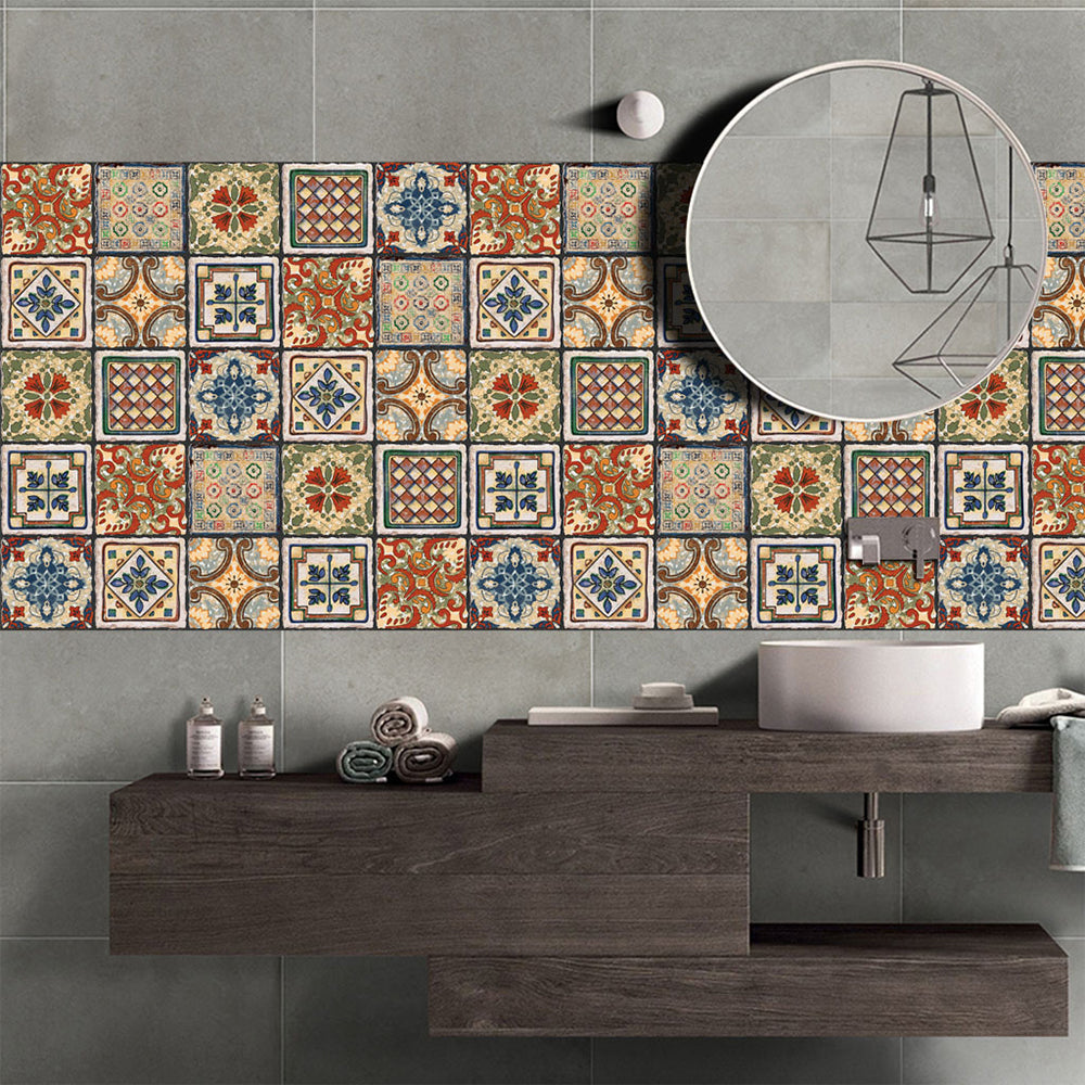 Lisslune | Traditional Peel and Stick Back Wall PVC Mosaic Tiles Wallpaper for Kitchen Backsplash