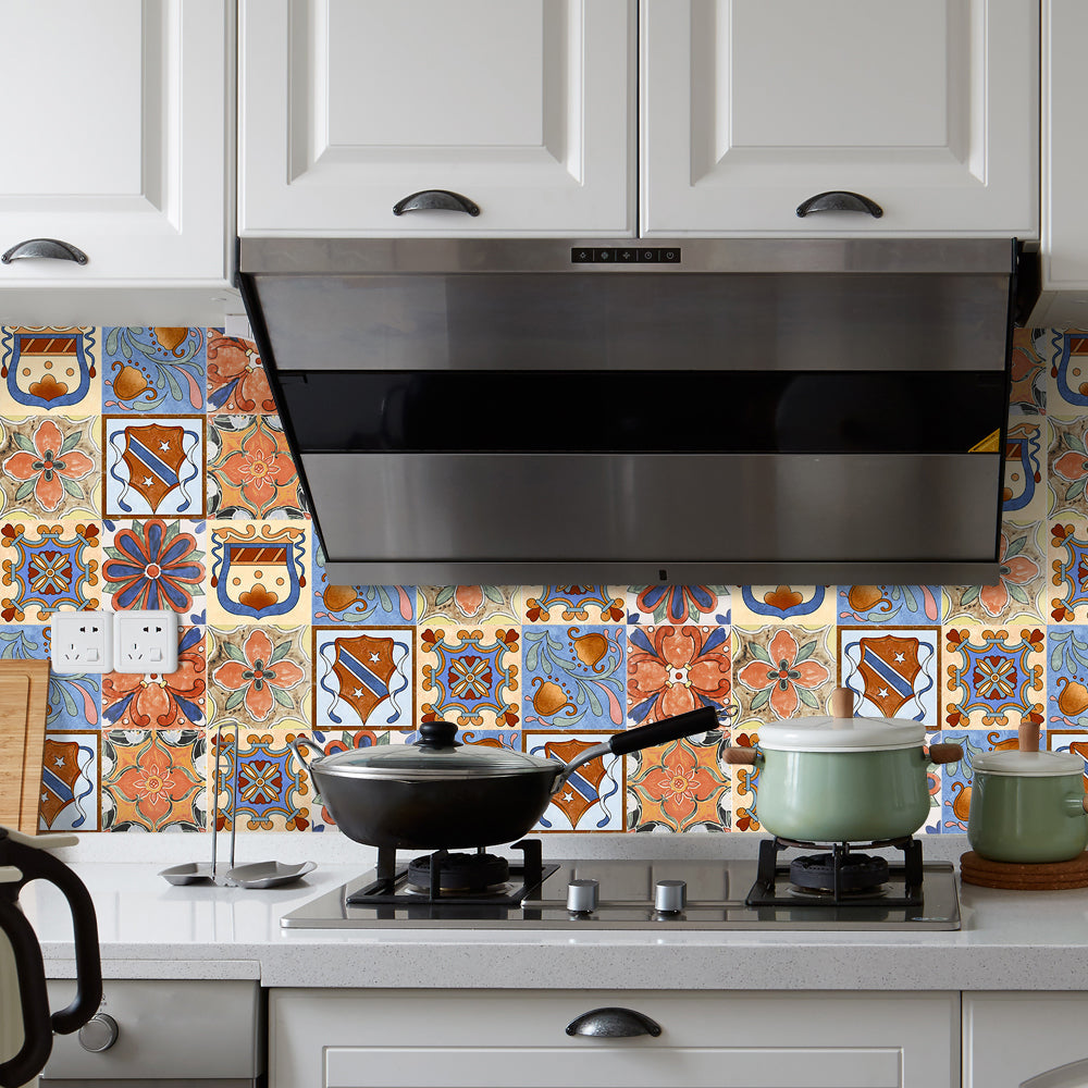 Lisslune | Traditional Peel and Stick Back Wall PVC Mosaic Tiles Wallpaper for Kitchen Backsplash