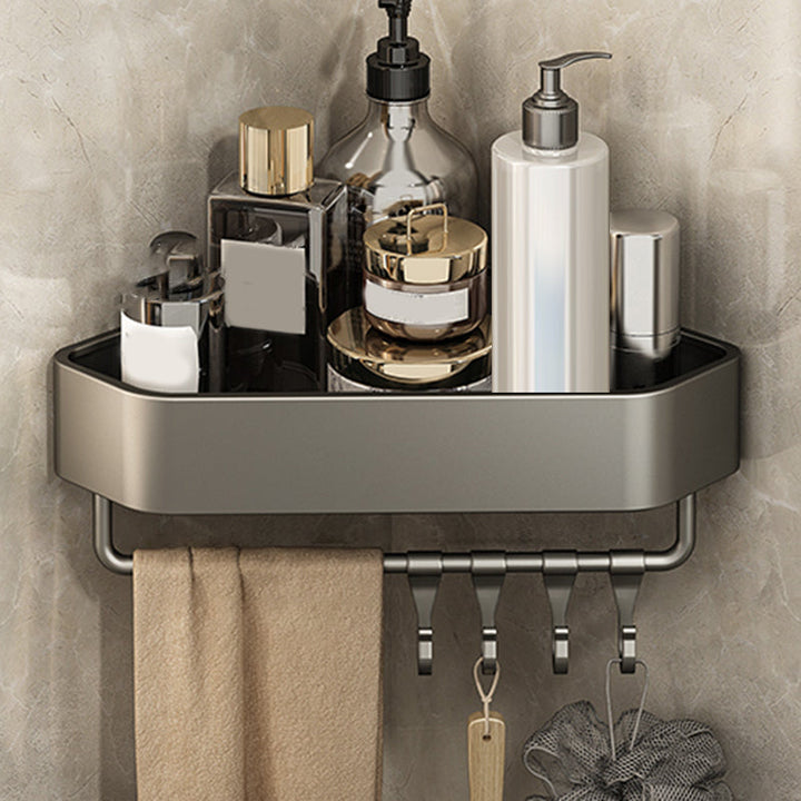 Lisslune | Adhesive Holder Metal Bathroom Accessory Single Piece or in Set with Shelf